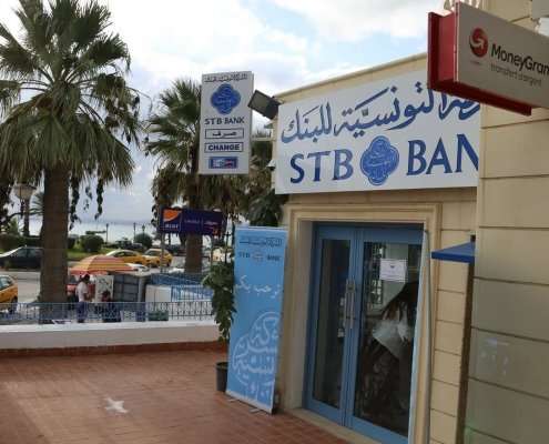 Sede della banca STB (Société Tunisienne de Banque) ad Hammamet.